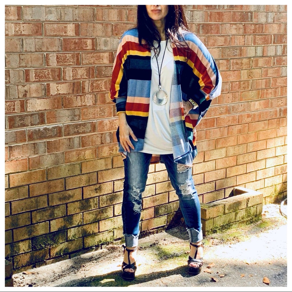 ✨LAST ONE✨Kimono color block open cardigan - Picture 4 of 9